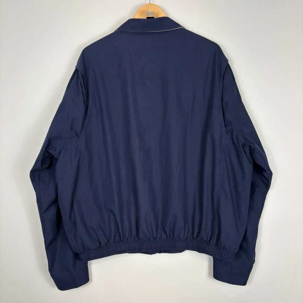 Vintage Polo Ralph Lauren Harrington Bomber Jacket Navy Blue XXL 2XL Plaid Lined